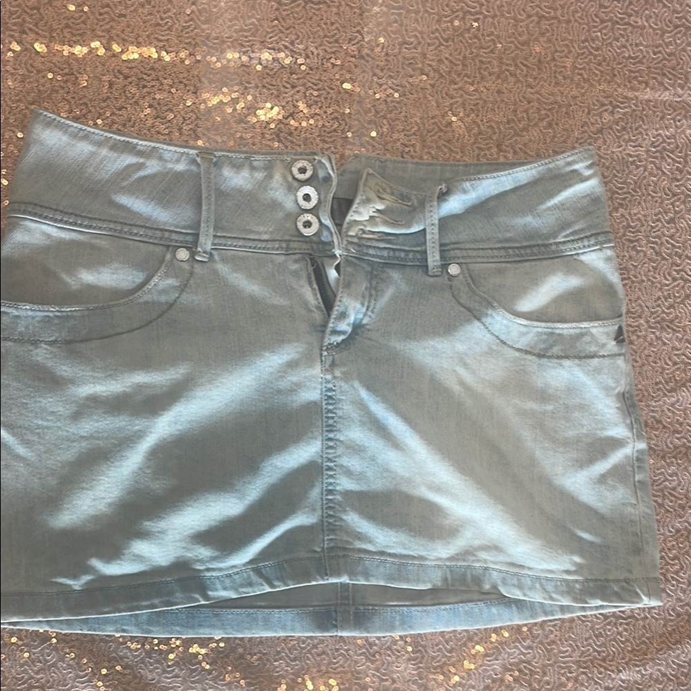 Casual Blue Gray Mini Skirt for Night Out